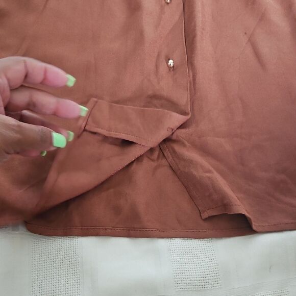 Suzy Shier Brown A-Line Pleated Skirt - Picture 10 of 16